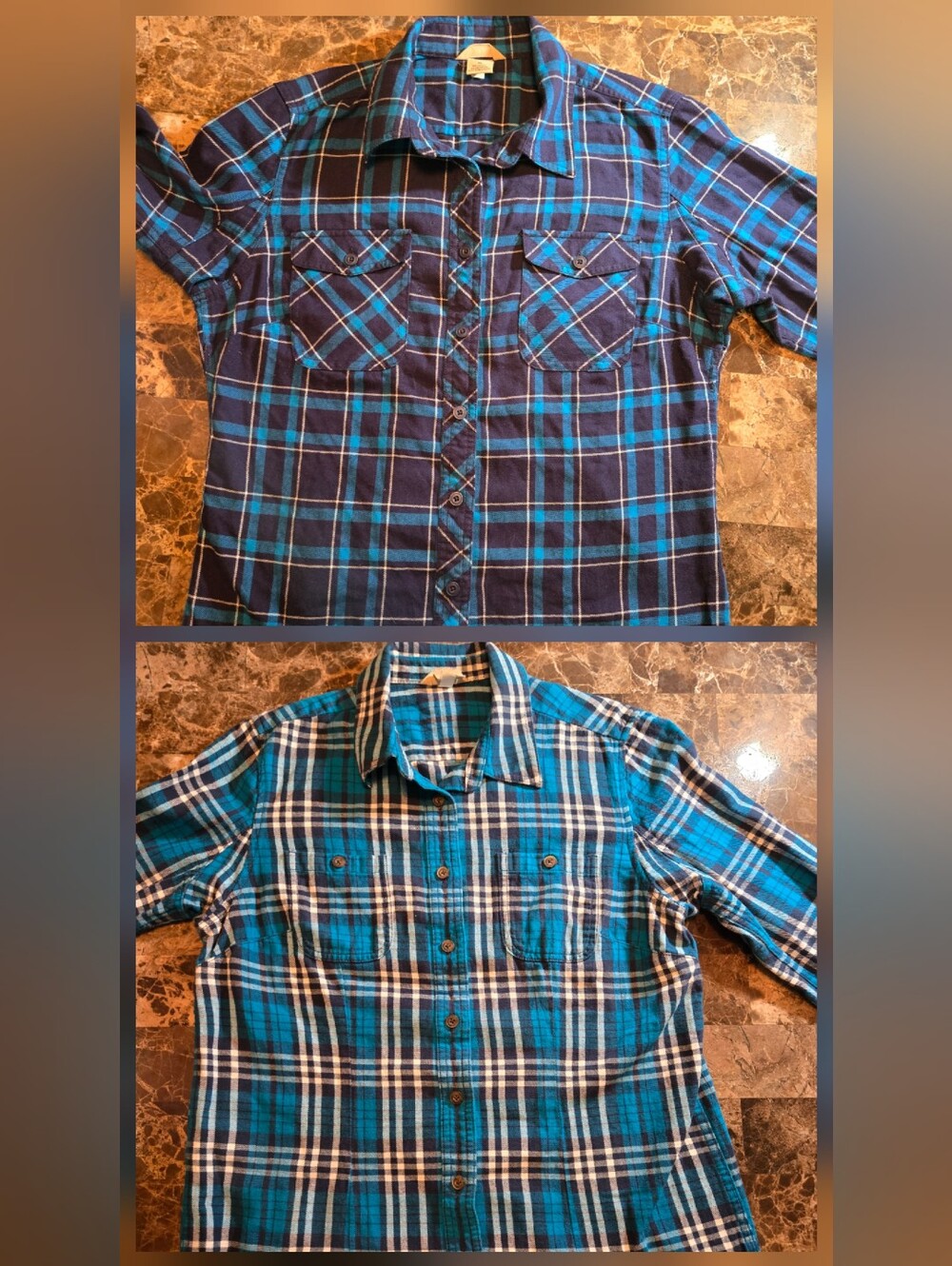 Two (2) Duluth Trading Plaid Flannel Shirt Women's Size Medium
